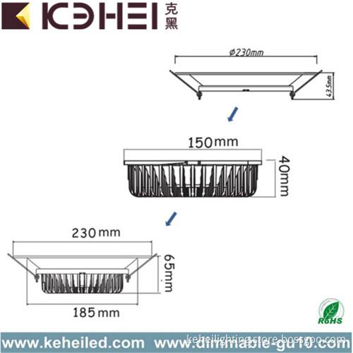 30W White Aluminum Dimmable Nature White LED Downlight